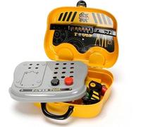 Bonussi Valigetta per Attrezzi Giocattolo per Bambini con 31 Accessori Fai da Te Giallo