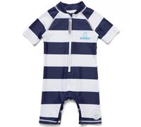 BONVERANO Costume Bagno Bambini UPF 50+ Protezione Solare Chiusura Zip (Bianco, 3-6 Mesi)
