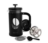 bonVIVO Caffettiera a Stantuffo - French Press da 8 Tazze 1000ml in Vetro Borosilicato e Acciaio Inox - Caffettiera Induzione per Caffè, Tè, Infusi, Cold Brew - Design Elegante Nero