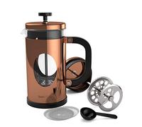 bonVIVO Caffettiera Francese French Press da 1000 ml Pressofiltro in Acciaio Inox e Vetro Borosilicato - Infusiera per Caffè, Tè, Cold Brew Con Filtro a Maglia Fine- Design con Rifinitura Rame