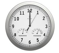 bonVIVO Orologio da Parete 30cm Orologio da Muro Radiocontrollato Digitale e Silenzioso Design Moderno in Alluminio Nero Bianco Argento Decorazione Elegante per Casa Cucina Salotto e Ufficio (Bianco)