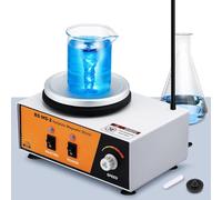 Bonvoisin Agitatore Magnetico con Piastra Riscaldante, Mixer da Laboratorio da 3L 0-2600rpm 280℃ con Asta di Supporto Sensori Flessibile, 120 * 120mm 180W Potenza di Riscaldamento (EU)