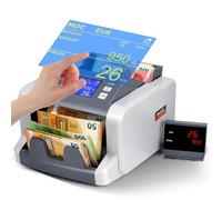 Bonvoisin Conta Banconote Professionale, Conteggio del Valore per Tagli Misti, Macchina Conta Soldi con Rivelazione di Falsi 1CIS/UV/IR/MG, Contabanconote Schermo Tattile,1500 Banconote/Min