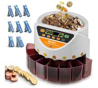 Bonvoisin Contamonete e Sorter - 270 monete/min Velocità di conteggio, con cassetti e tubi per monete - Numero di lotti preimpostato, funzione di report, capacità della tramoggia di 500 monete
