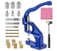 Bonvoisin Macchina per occhielli a pressione manuale, con 3 punzoni e 1500 occhielli (6/10/12mm), macchina per occhielli a pressione per pelli, jeans, cartone, tappeti e asciugamani