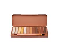 bonvoyage Essentials Sunset in Cali, Palette Ombretti con Pennello, 12 Ombretti con Formula Cremosa e Sfumabile, Tonalità Nude Glitter e Opache, e Colori Vibranti Ispirati alla California