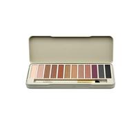 bonvoyage Essentials Naked Eyes, Palette Ombretti con Pennello, 12 Ombretti con Formula Cremosa e Sfumabile, Tonalità Nude Glitter e Opache e Vibranti Tonalità Scure per un Trucco Occhi Smokey