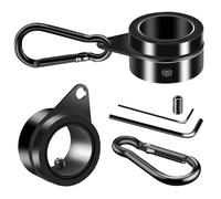 BONWIN Anelli per Asta per Bandiera Neri da 2,5 cm, 2 Pezzi, in Lega di Alluminio Anti avvolgimento, girevoli a 360°, Clip di Montaggio per Asta della Bandiera, Kit per Asta per Bandiera Rotante da