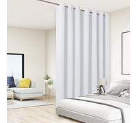BONZER - Tenda divisoria per la privacy totale, tende oscuranti per stanza condivisa, 213 x 274 cm (lunghezza x larghezza), 1 pannello, bianco grigiastro