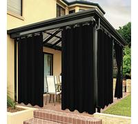 Bonzer Tende per esterni per terrazzo, idrorepellenti, pesanti privacy, luce solare, occhielli oscuranti, per esterni, per veranda, pergola, gazebo, 1 pannello, 137,2 x 213,4 cm, colore: nero