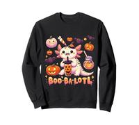 Boo-Ba-Lotl Halloween Axolotl Boba Tea Zucca Strega Felpa