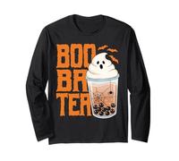 Boo Ba Tea Halloween Boba Bubble Tea Fantasma Design Maglia a Manica