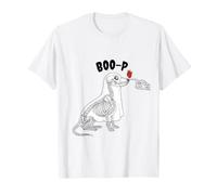 Boo Boop Scheletro Mano sul Naso Cane Cuore Halloween Maglietta
