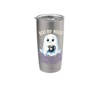 Boo by Night Brew by Morning Carino Halloween Ghost Coffee Bicchiere termico in acciaio inox doppia parete
