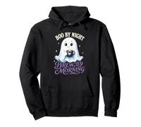 Boo by Night Brew by Morning Carino Halloween Ghost Coffee Felpa con Cappuccio