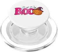 Boo Cancro al seno nastro rosa carino zucca fantasma Halloween PopSockets PopGrip per MagSafe