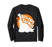Boo-Chiosaurus Ghost Brachiosaurus Halloween Dinosaur Amante Maglia a Manica