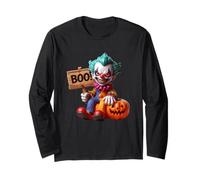 Boo Creepy Clown Zucca Halloween Maglia a Manica