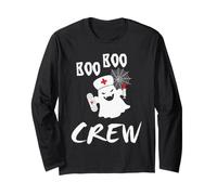 Boo Crew Ghost Nurse Funny Halloween Costume Maglia a Manica