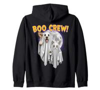 Boo Crew Halloween Dog And Cat Ghost Moon Costume Tee Felpa con Cappuccio