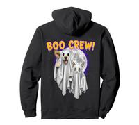 Boo Crew Halloween Dog And Cat Ghost Moon Costume Tee Felpa con Cappuccio