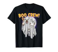 Boo Crew Halloween Dog And Cat Ghost Moon Costume Tee Maglietta