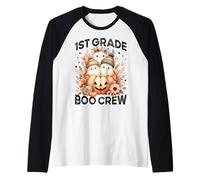 Boo Crew, Insegnante di Prima elementare, Wildflower, Halloween Ghost Women Maglia con Maniche Raglan