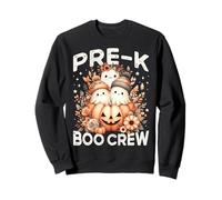 Boo Crew Pre K Teacher Kid, Fiori Selvatici, Fantasma Floreale per Halloween Felpa