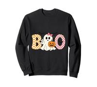 Boo Fantasmina Ragazza A Scacchi Zucca Halloween Kawaii Felpa