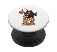 Boo From The Deep - Maglietta divertente per Halloween, motivo: rana pescatrice PopSockets PopGrip Adesivo