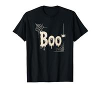 Boo Ghost Funny Halloween Ragnatela Pipistrelli Scheletro Strega Maglietta