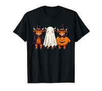 Boo Ghost Highland Mucca Carino Halloween Mucche con Zucca Autunno Maglietta