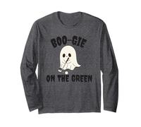 Boo-Gie On The Green Funny Pun Simpatico Fantasma Golf Design Maglia a Manica