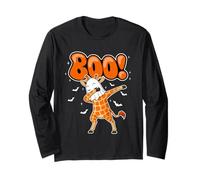 Boo Giraffe Dabbing Costume Funny Halloween Animal Lovers Maglia a Manica