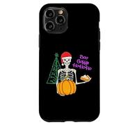 Boo Gobble HoHoHo Divertente Mashup Scheletro CiaoGrazieMas Custodia per iPhone 11 Pro