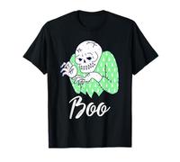 Boo Halloween Funny Scary Skeleton Trick Or Treater Maglietta