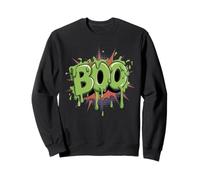 Boo Halloween Spooky Lettere verdi gocciolanti Felpa