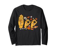 Boo Hands American Sign Language Pride ASL Halloween Witch Maglia a Manica