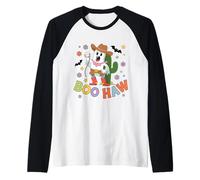 Boo Haw Cowboy Ghost Camicia Western Halloween Cute Cactus Maglia con Maniche Raglan