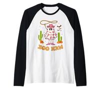 Boo Haw Ghost Cowgirl Occidentale Costume di Halloween per Le Donne Maglia con Maniche Raglan