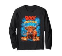 Boo! I Mean Moo Funny Cow Halloween Maglia a Manica