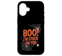 Boo I'm Stuck On You Spider Webs Halloween Custodia per iPhone 16