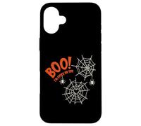 Boo I'm Stuck On You Spider Webs Halloween Custodia per iPhone 16 Plus