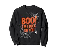Boo I'm Stuck On You Spider Webs Halloween Felpa