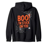 Boo I'm Stuck On You Spider Webs Halloween Felpa con Cappuccio