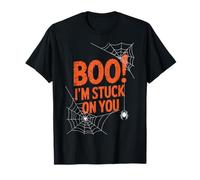 Boo I'm Stuck On You Spider Webs Halloween Maglietta