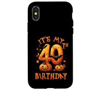 Boo It's My 40th Birthday Halloween Pumpkin 40 Years Old Custodia per iPhone X/XS