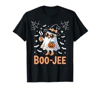 Boo JEE Coquette Leopard Boujee Halloween Ghost Maglietta