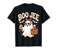 Boo JEE Coquette Leopard Boujee Halloween Ghost Maglietta