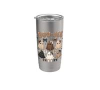 Boo-Jee Cute Ghost Coquette Bow Halloween Bicchiere termico in acciaio inox doppia parete